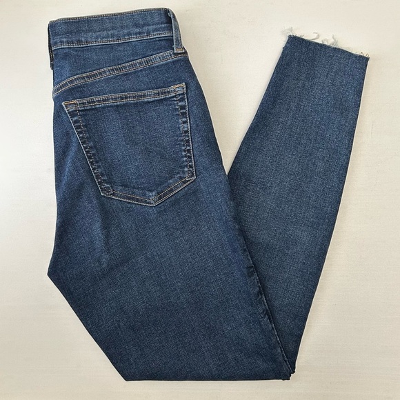 Topshop Jamie Skinny Jeans High Rise Ankle Length Raw Hem Dark Wash Size 26 - Picture 14 of 15